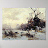 Krogen in een winterlandschap, 1907 poster (Voorkant)