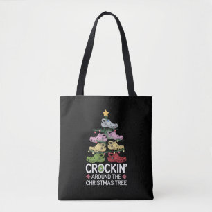 Kroketten rond de kerstboom draagtas