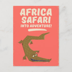 Krokodil Afrika Safari poster! Briefkaart