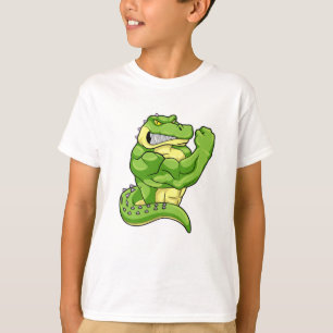 Krokodil als Bodybuilder met grote spieren T-shirt