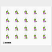 Krokodil als Cook met spatula Ronde Sticker (Vel)