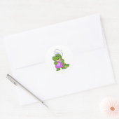 Krokodil als Cook met spatula Ronde Sticker (Envelop)