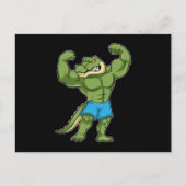 Krokodil als extreem Bodybuilder Briefkaart (Voorkant)