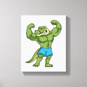 Krokodil als extreem Bodybuilder Canvas Afdruk (Voorkant)