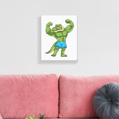 Krokodil als extreem Bodybuilder Canvas Afdruk (Insitu (Woonkamer))