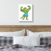 Krokodil als extreem Bodybuilder Canvas Afdruk (Insitu (Slaapkamer))