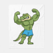 Krokodil als extreem Bodybuilder Fleece Deken (Voorkant)