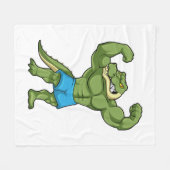 Krokodil als extreem Bodybuilder Fleece Deken (Voorkant (Horizontaal))