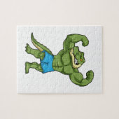Krokodil als extreem Bodybuilder Legpuzzel (Horizontaal)