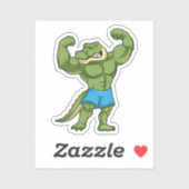 Krokodil als extreem Bodybuilder Sticker (Vel)