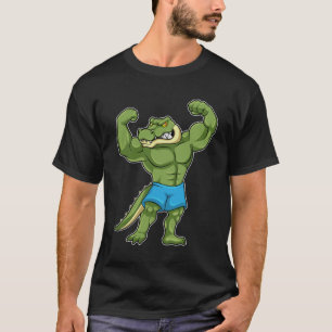 Krokodil als extreem Bodybuilder T-shirt