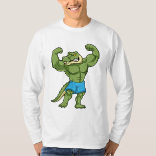 Krokodil als extreem Bodybuilder T-shirt