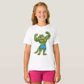 Krokodil als extreem Bodybuilder T-shirt (Voorkant volledig)