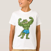 Krokodil als extreem Bodybuilder T-shirt (Voorkant)
