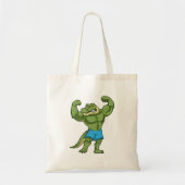 Krokodil als extreem Bodybuilder Tote Bag (Voorkant)