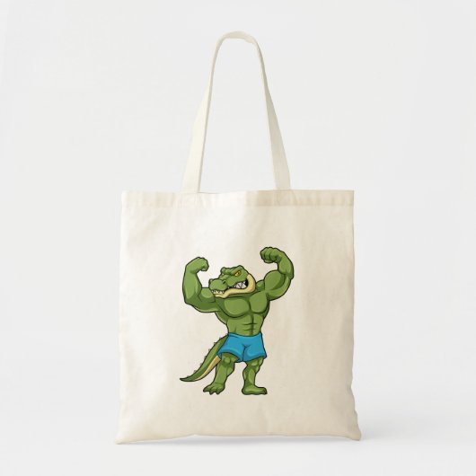 Krokodil als extreem Bodybuilder Tote Bag (Voorkant)