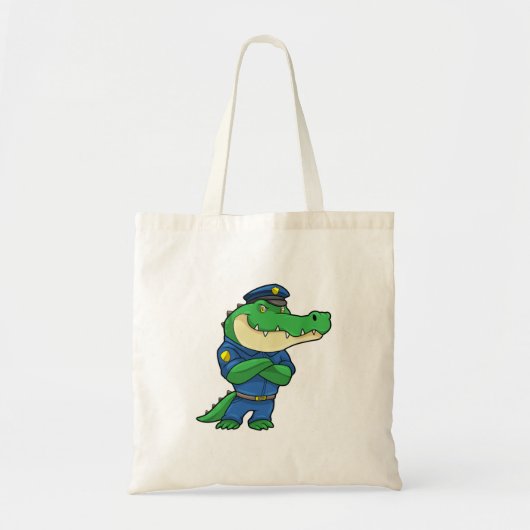 Krokodil als politieagent met uniform tote bag (Voorkant)