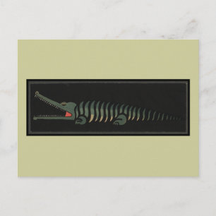 Krokodil - Antiquarian Colorful Book Illustration Briefkaart