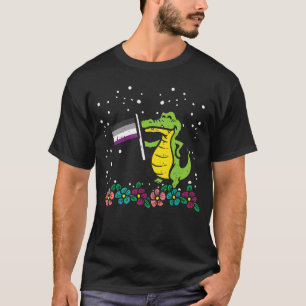 Krokodil Aseksuele Vlag Dier Aas Pride LGBTQ Wom T-shirt