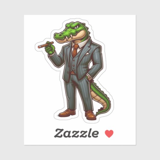 krokodil, baas dier sticker (Vel)