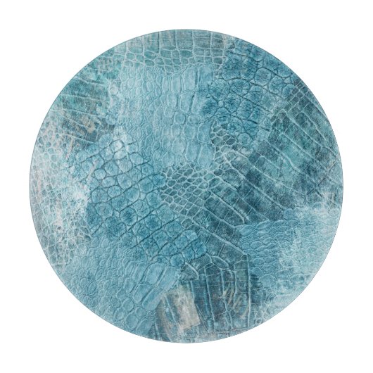 Krokodil Batik: Textured Fabric Art Snijplank (Voorkant)