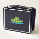 krokodil bij zwemmen in water (Achterkant)