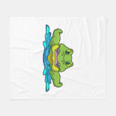krokodil bij zwemmen in water fleece deken (Voorkant (Horizontaal))