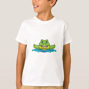 krokodil bij zwemmen in water t-shirt