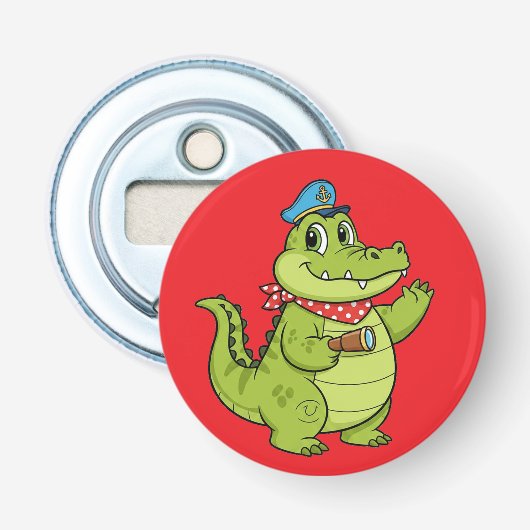 krokodil button flesopener (Voorkant)