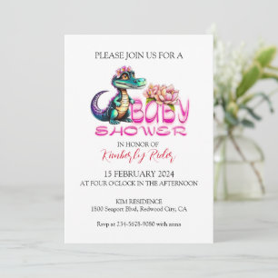 Krokodil Cutie Baby shower Kaart