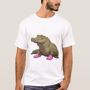 Krokodil die krokodillenschoenen draagt t-shirt