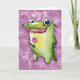 Krokodil glimlacht kaart