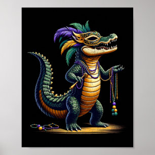 Krokodil Mardi Gras Gras Gras Gras Gras Poster