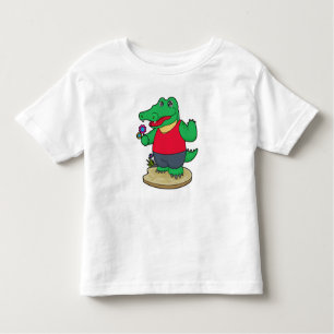 Krokodil met bloemen kinder shirts