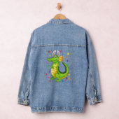 krokodil met bunny Ears Funny Egg Hunting Easter Denim Jacket (Hangar)