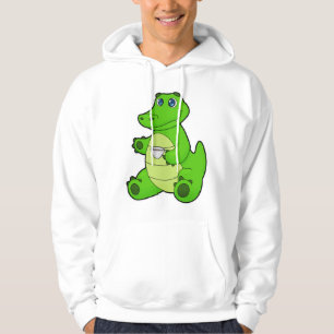 Krokodil met kopje koffie hoodie