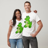 Krokodil met kopje koffie t-shirt (Unisex)