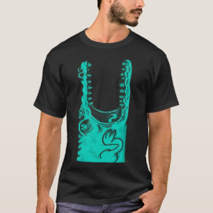 Krokodil met mond open t-shirt