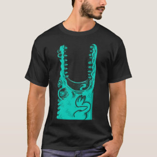Krokodil met mond open t-shirt