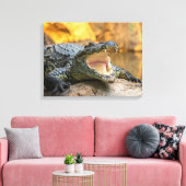 Krokodil met open mond canvas afdruk (Insitu (Woonkamer))