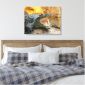Krokodil met open mond canvas afdruk (Insitu (Slaapkamer))