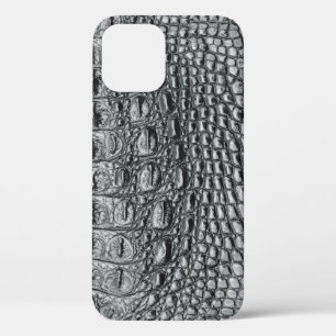 Krokodil Noir: zwart leer mystiek iPhone 12 Hoesje