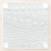 Krokodil Noir: zwart leer mystiek Glazen Onderzetter (Achterkant)