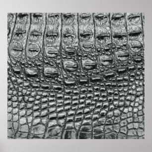 Krokodil Noir: zwart leer mystiek Poster