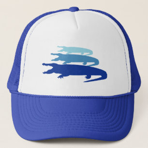 Krokodil omhoog gelijnd (blauw) trucker pet