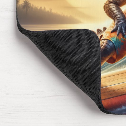 Krokodil op een surfplank muismat (Hoek)