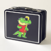 Krokodil op Veldhockey met stok (Achterkant)