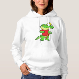 Krokodil op Veldhockey met stok Hoodie