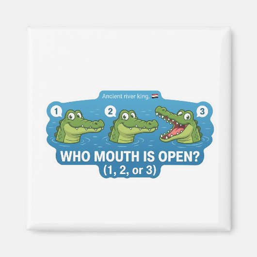 Krokodil Open Mond Magneet (Voorkant)