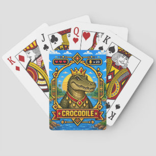 Krokodil Retro 8-Bit Pixelkunst Pokerkaarten